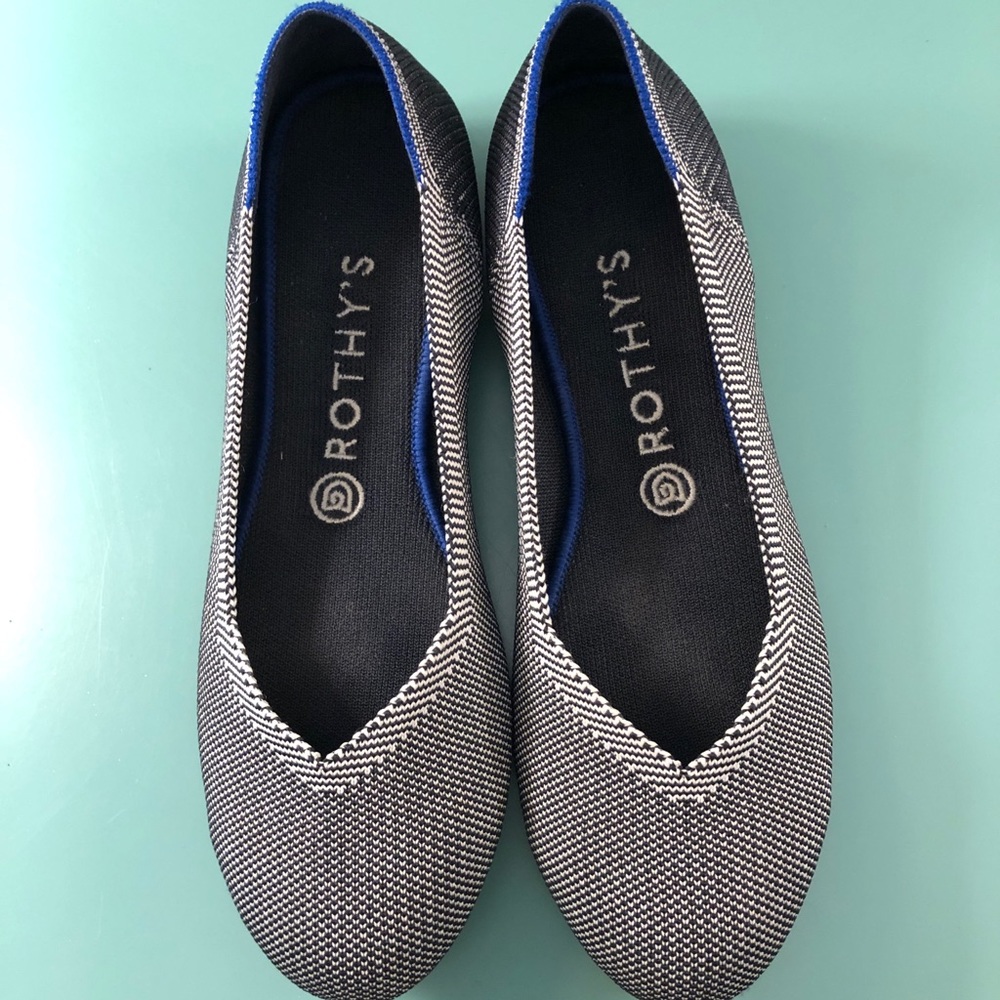 Rothys Grey Birdseye Flats